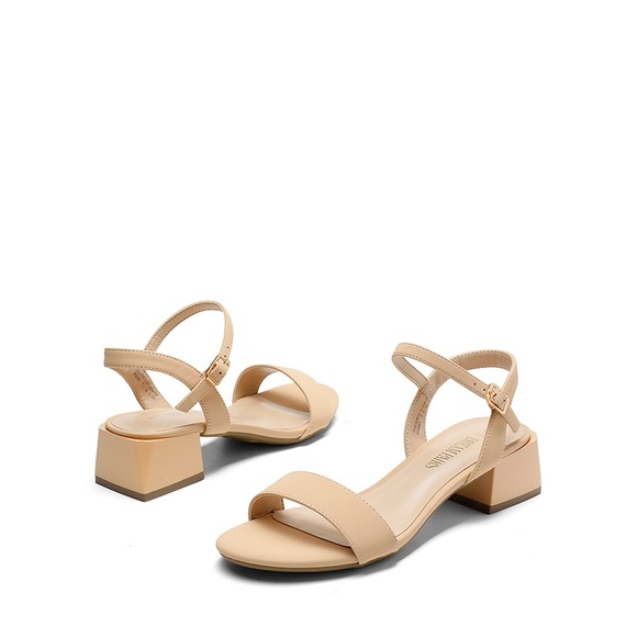 Open Toe Ankle Strap Low Heel Sandals - Picture 7 of 11